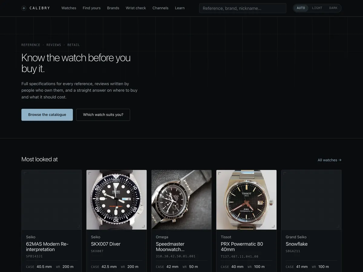 Calibry — Consumer Platform